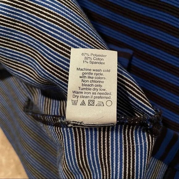 Madewell Gallerist Ponte Striped 3/4 Sleeve Top XS Blue & Black 6961 - Picture 7 of 7